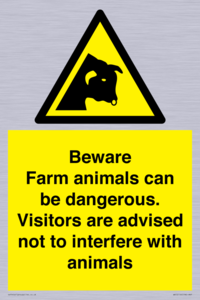 Beware Farm animals can be dangerous. Visitors are advised not to interfere with animals
